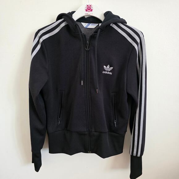 New Adilenium short full zip Adidas cropped hoodie size M - Picture 2 of 6